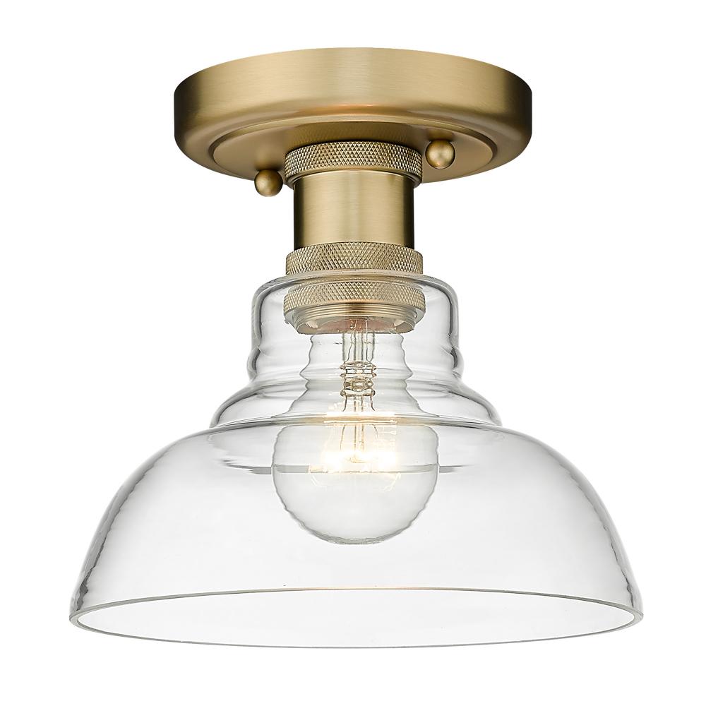 Carver BCB Flush Mount in Brushed Champagne Bronze with Clear Glass Shade