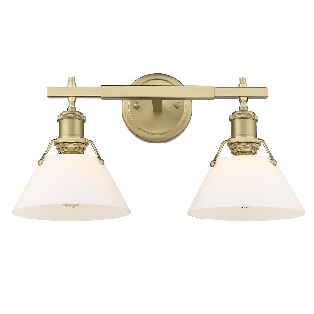 Orwell BCB 2 Light Bath Vanity in Brushed Champagne Bronze with Opal Glass