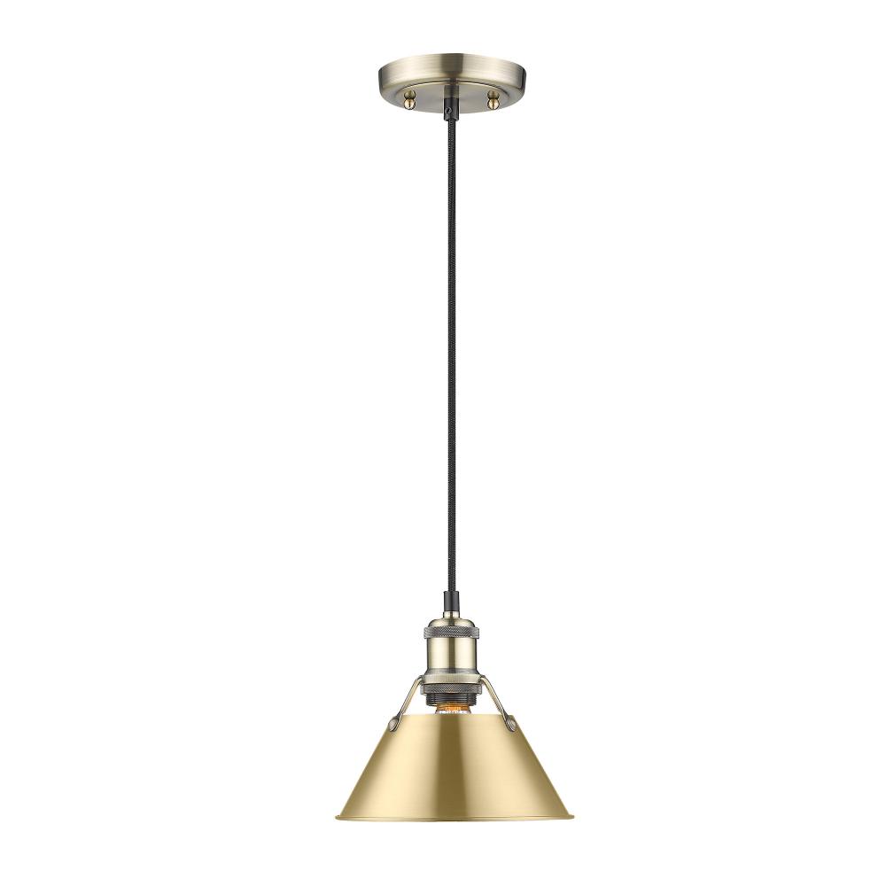 Orwell AB Small Pendant - 7 in Aged Brass with Brushed Champagne Bronze shade