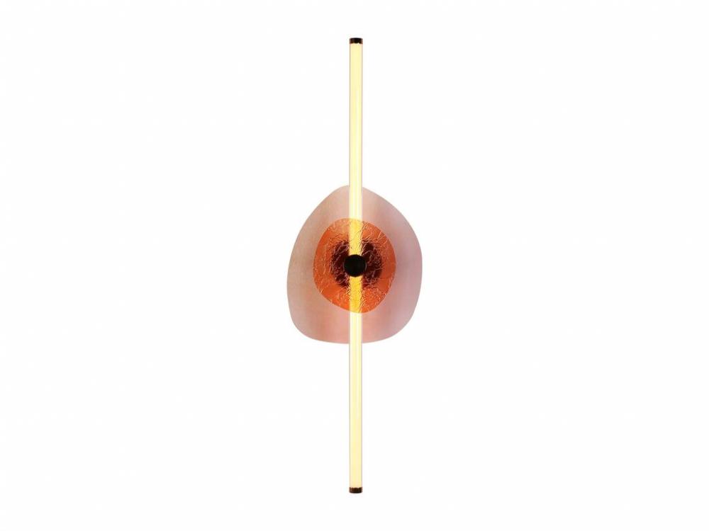 Colorella LED 39" Wall Sconce in Rose Gold with Pink Seeded Shade