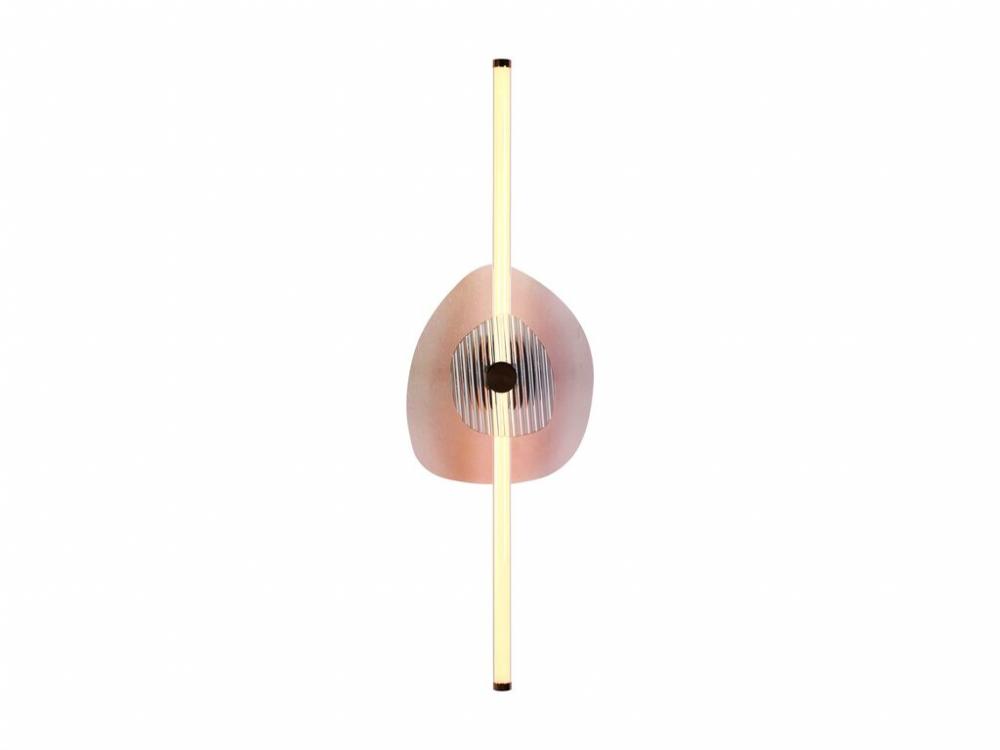 Colorella LED 39" Wall Sconce in Rose Gold with Pink Seeded Shade
