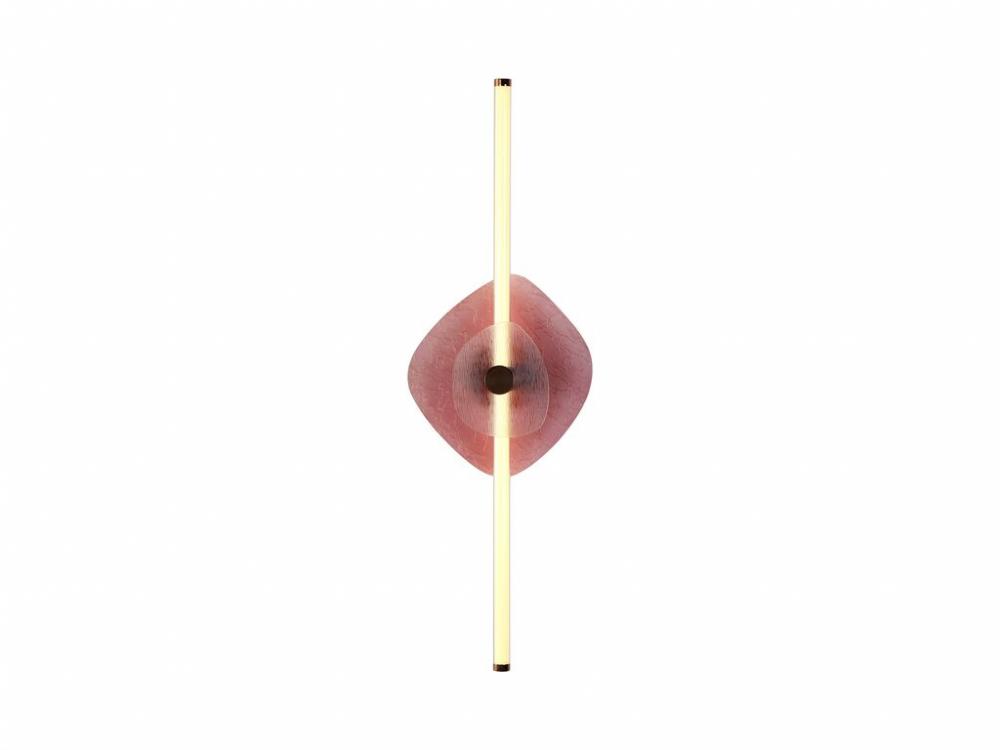 Colorella LED 39" Wall Sconce in Rose Gold with Hammered Purple Shade