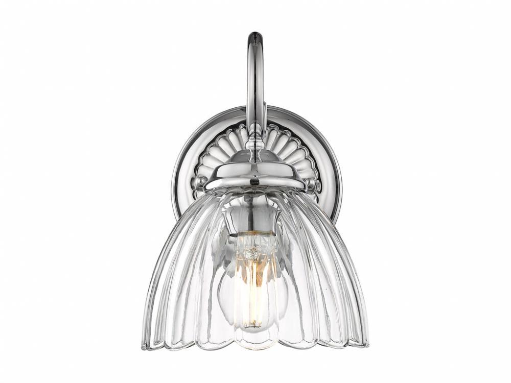 Audra 1-Light Wall Sconce in Pewter with Clear Glass