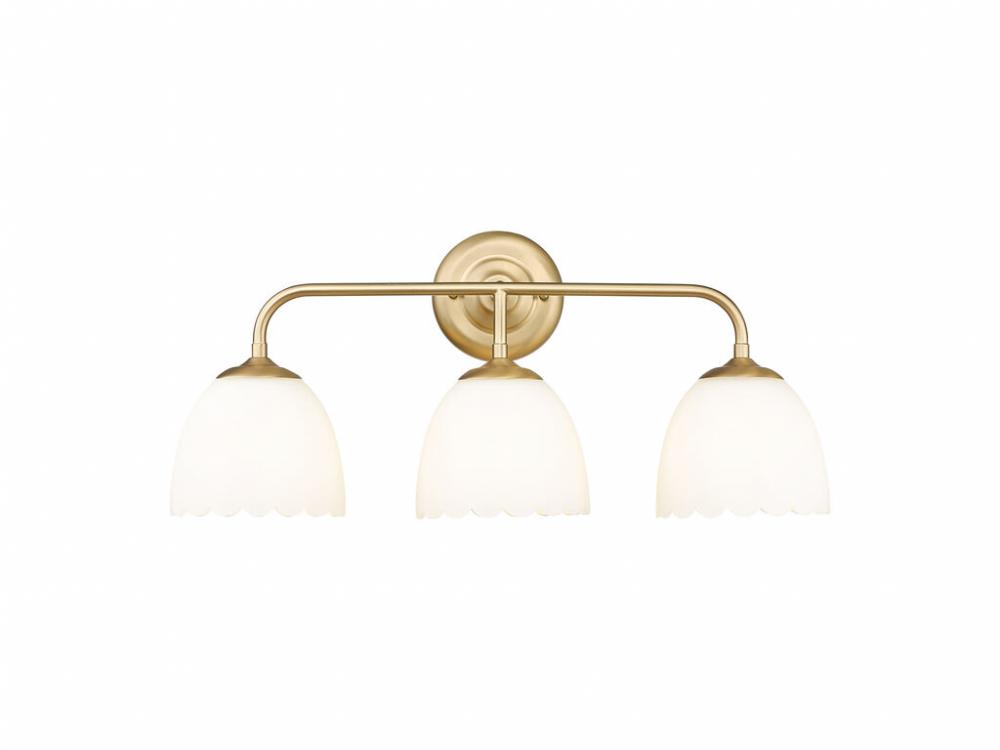 Dorinda 3-Light Vanity Light in Brushed Champagne Bronze with Opal Glass