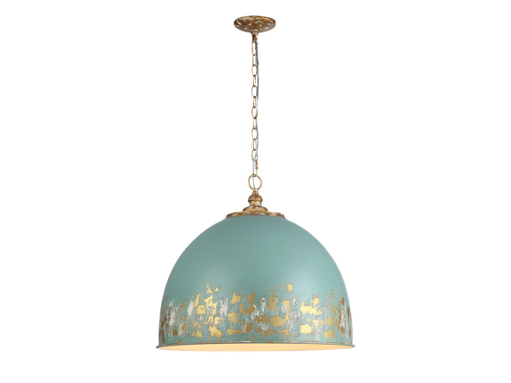 Alison 5-Light Pendant in Vintage Gold with Teal
