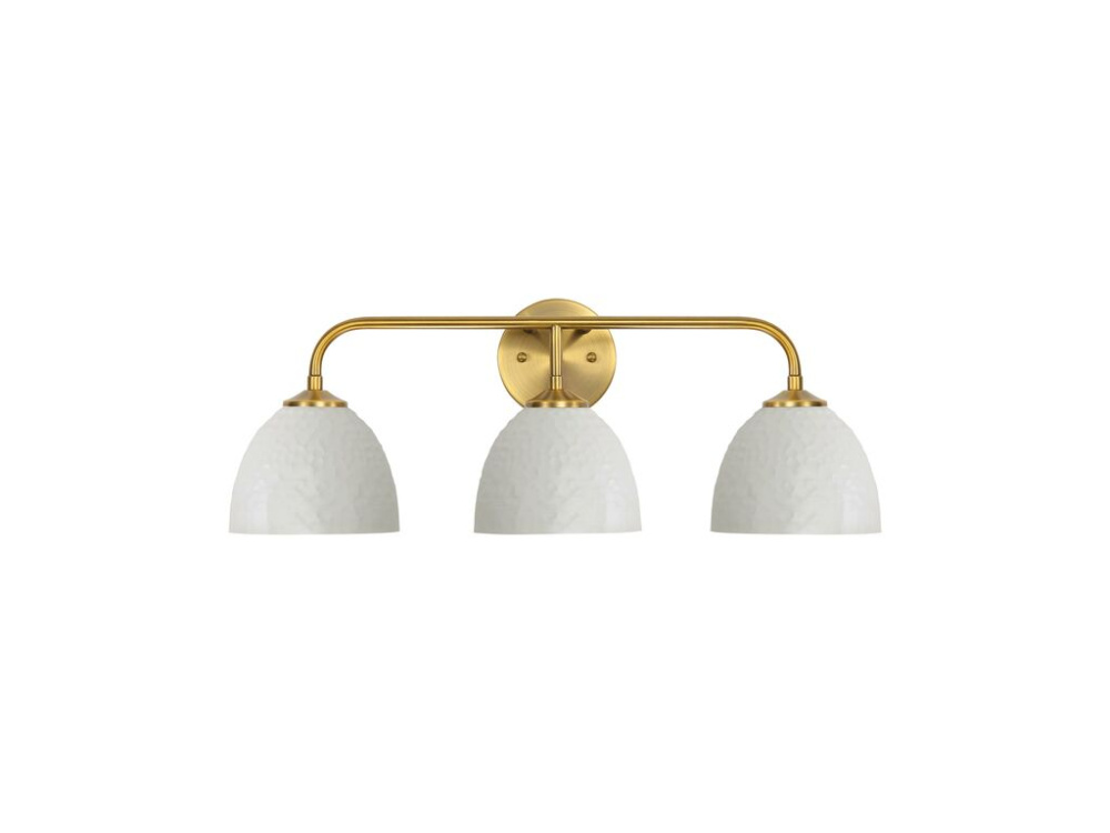 Shepard 3-Light Bath Vanity in Modern Brass with Matte White