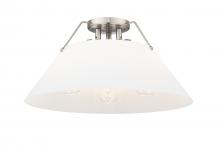 Golden 3306-3FM PW-OP - Orwell PW 3 Light Flush Mount in Pewter with Opal Glass