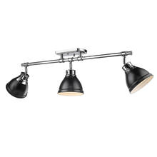 Golden 3602-3SF CH-BLK - Duncan 3-Light Semi-Flush - Track Light in Chrome with Matte Black