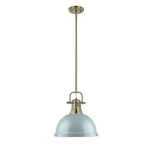 Golden 3604-L AB-SF - Duncan 1 Light Pendant with Rod