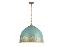 Golden 0809-5P VG-TEAL - Alison 5-Light Pendant in Vintage Gold with Teal