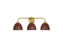 Golden 6950-BA3 MBS-RC - Shepard 3-Light Bath Vanity in Modern Brass with Russet Clay
