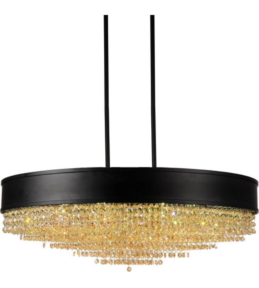 Medina 15 Light Drum Shade Chandelier With Black Finish