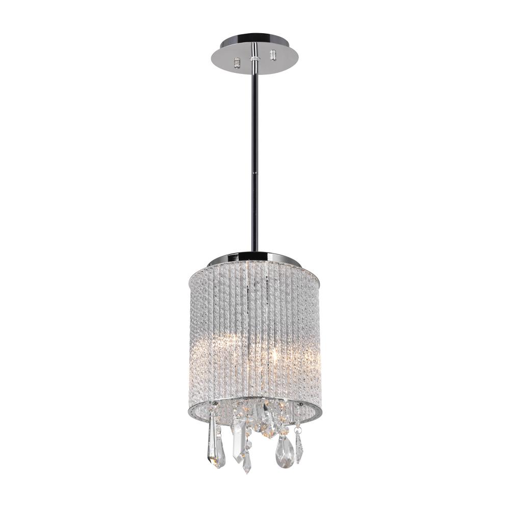 Benson 2 Light Drum Shade Mini Pendant With Chrome Finish