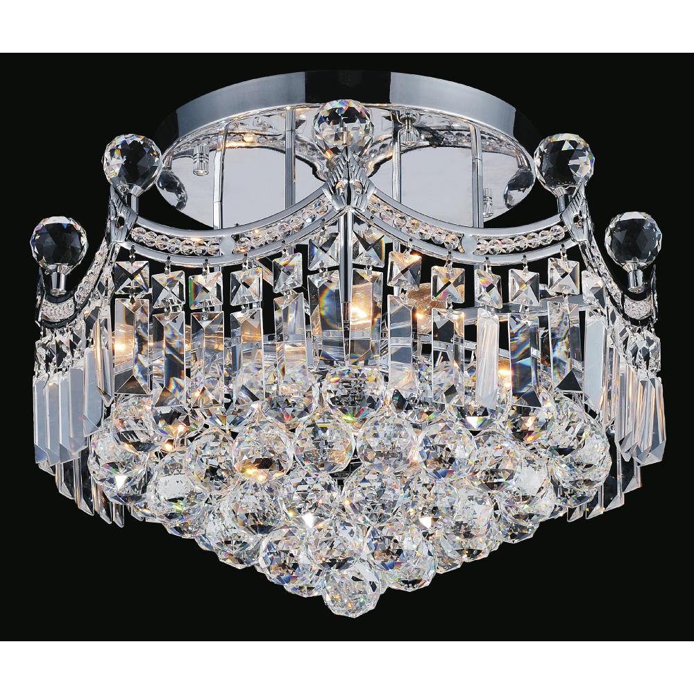 Amanda 6 Light Flush Mount With Chrome Finish