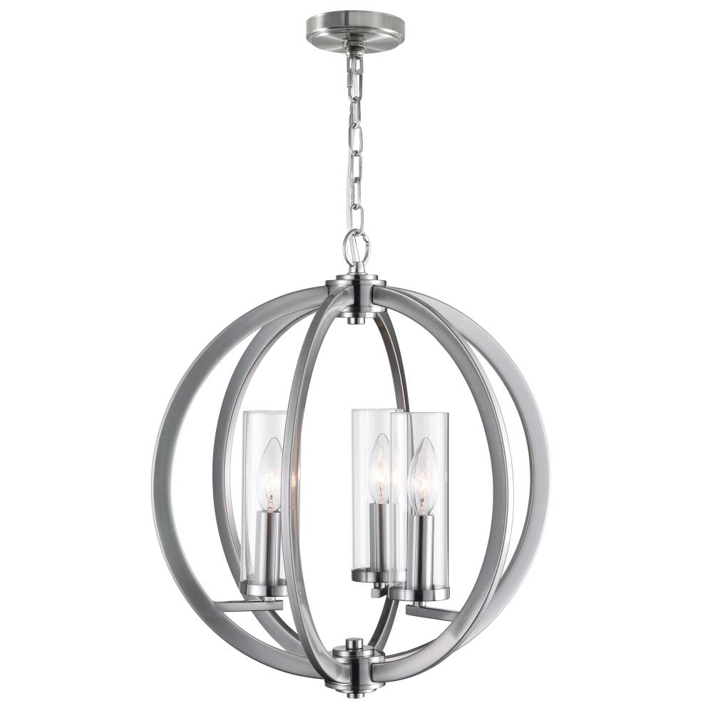 Elton 3 Light Chandelier With Satin Nickel Finish