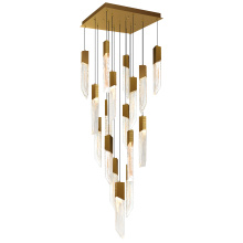 CWI Lighting 1723P24-17-624 - Petra Integrated LED 24in Brass Chandelier with Handcrafted Glass