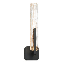 CWI Lighting 1725W19-1-101-A - Curva Integrated LED 19in Sand Black Indoor-Outdoor Wall Light with Handcrafted Glass