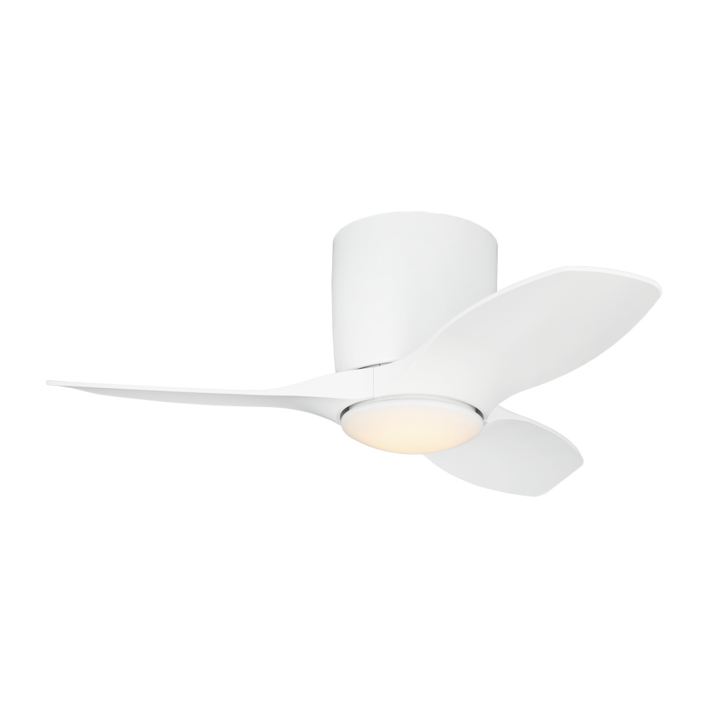 Titus 32 Hugger LED Ceiling Fan in Matte White with Matte White Blades and Light Kit