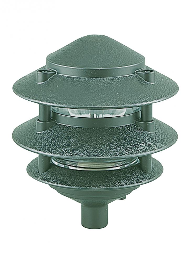 Landscape Lighting transitional 1-light outdoor exterior path in emerald green finish with clear gla
