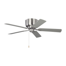 Generation Lighting 5LDH52BS - Linden 52 Hugger Ceiling Fan in Brushed Steel with Silver / American Walnut Reversible Blades