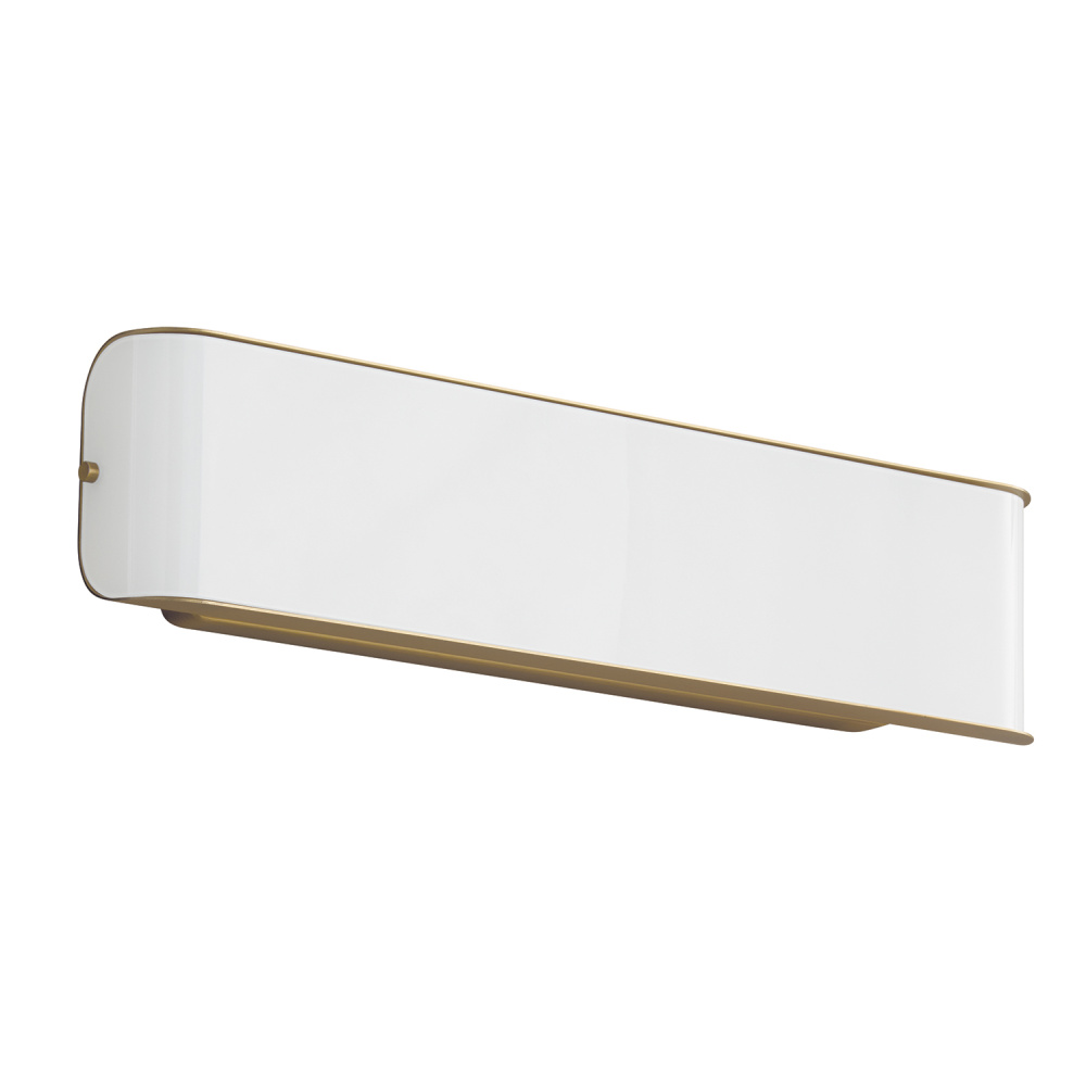 23.25" W x 5.25" ADA Integrated LED Vanity Bath Bar in Aged Brass with White Milk Glass Pane