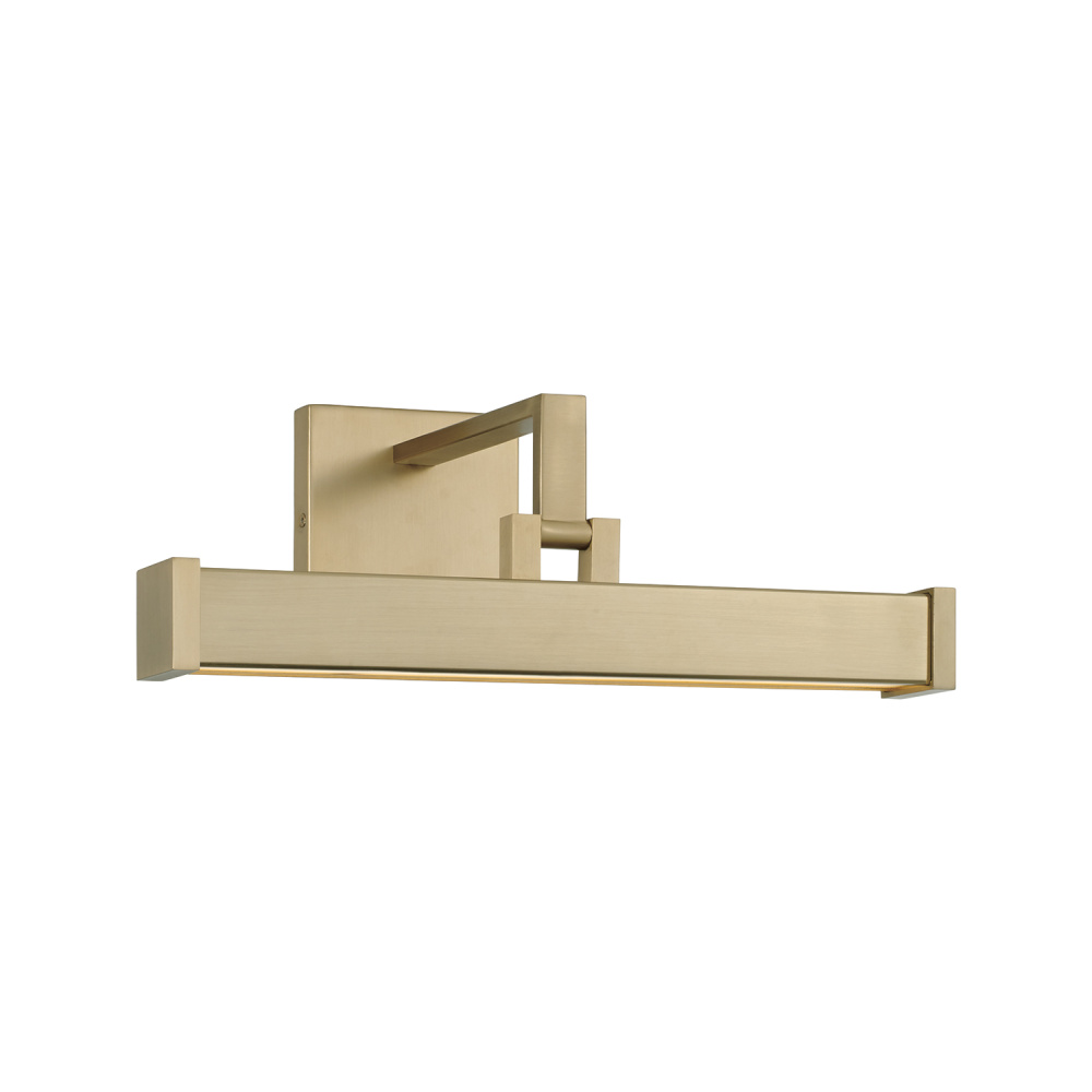 16" W x 6" H Integrated LED Adjustable Pivoting Picture Light Wall Sconce in Matte Brass