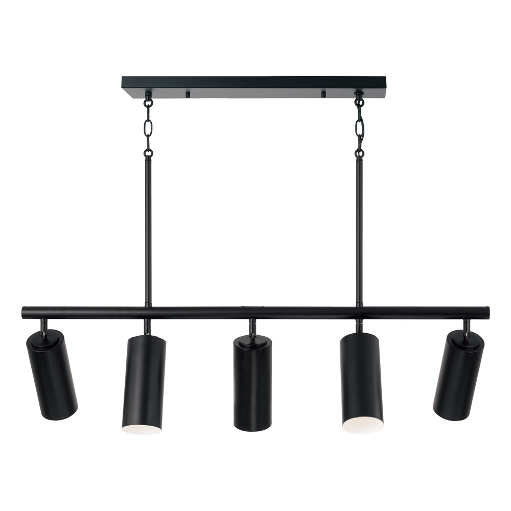 40" W x 11.25" H 5-Light Adjustable Linear Chandelier in Matte Black