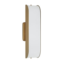 Capital 661811AD - 5" W x 18" H Integrated LED Sconce in Aged Brass with White Milk Glass Panels
