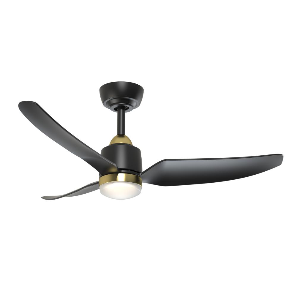 Hugo 42-in Brushed Gold/Matte Black with Light Kit Ceiling Fan