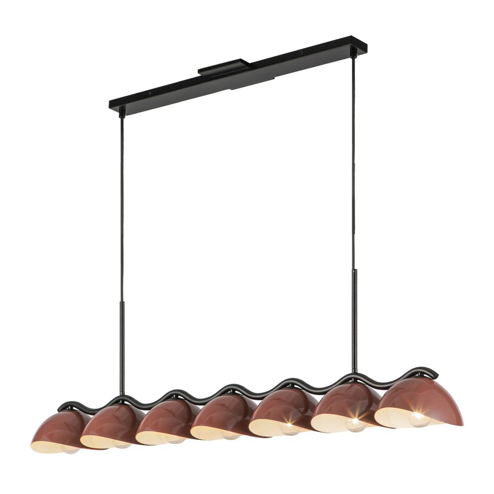 Atlas 42-in Black/Burgundy Socket Linear Pendant