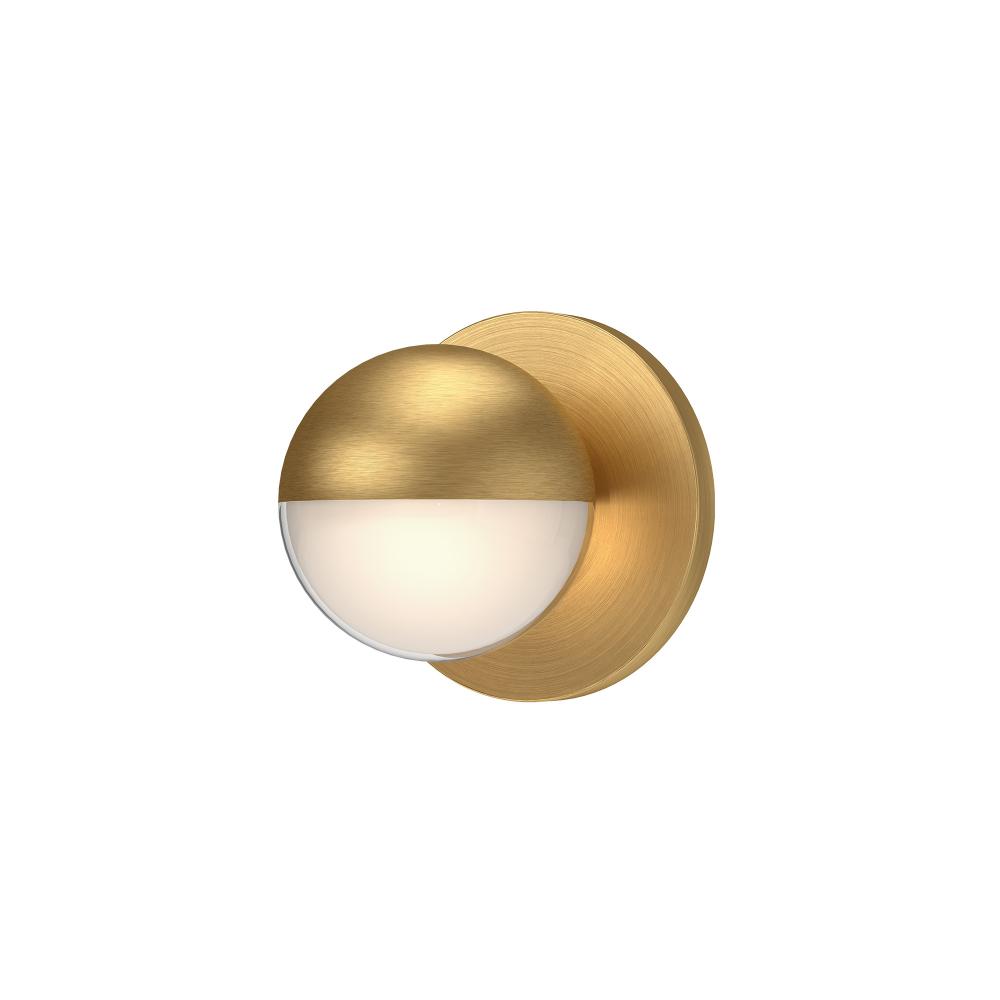 Pluto 5-in Brushed Gold LED Wall Sconce (2700K)