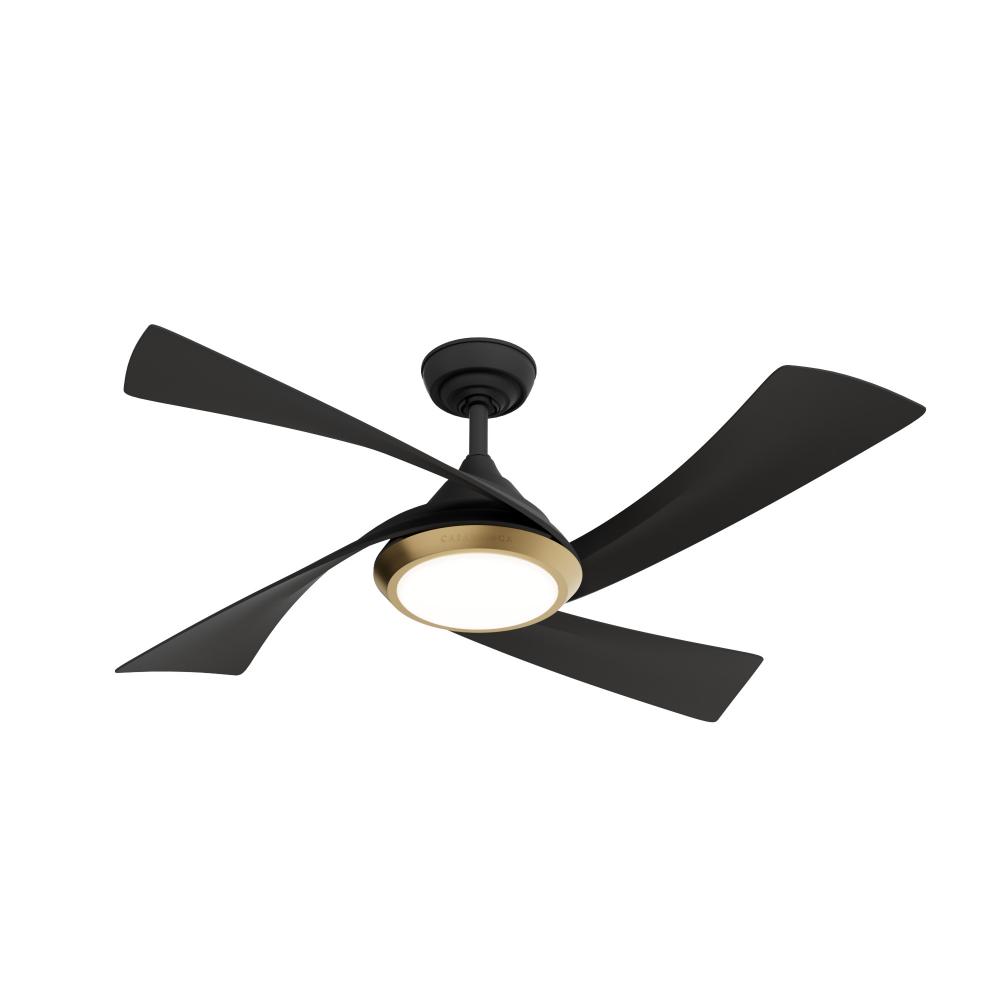 Casablanca 52 In Vespucci Matte Black Damp Rated Ceiling Fan With LED Light Kit and Handheld Remote