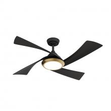 Casablanca Fan Company 52846 - Casablanca 52 In Vespucci Matte Black Damp Rated Ceiling Fan With LED Light Kit and Handheld Remote