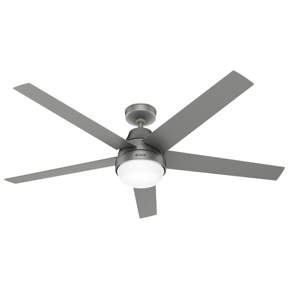 Hunter 60 inch Aerodyne Wi-Fi ENERGY STAR® Matte Silver Ceiling Fan with LED Light Kit