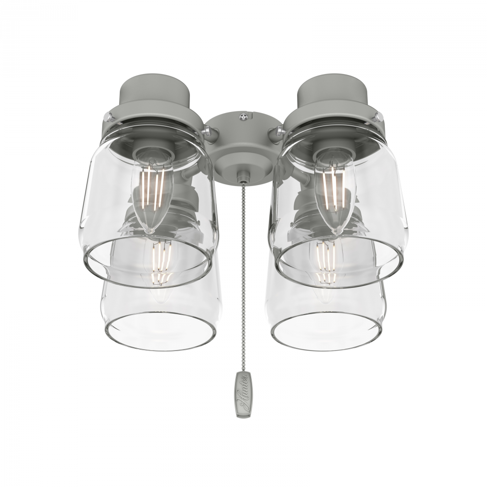 Hunter Original® 4 Light Accessory Fitter and Glass, Matte Silver