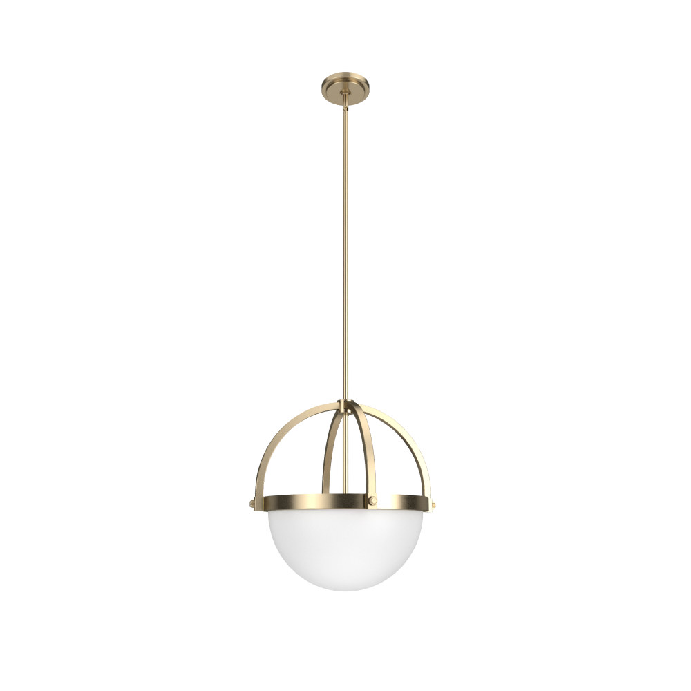 Hunter Wedgefield Alturas Gold with Frosted Cased White Glass 3 Light Pendant Ceiling Light Fixture