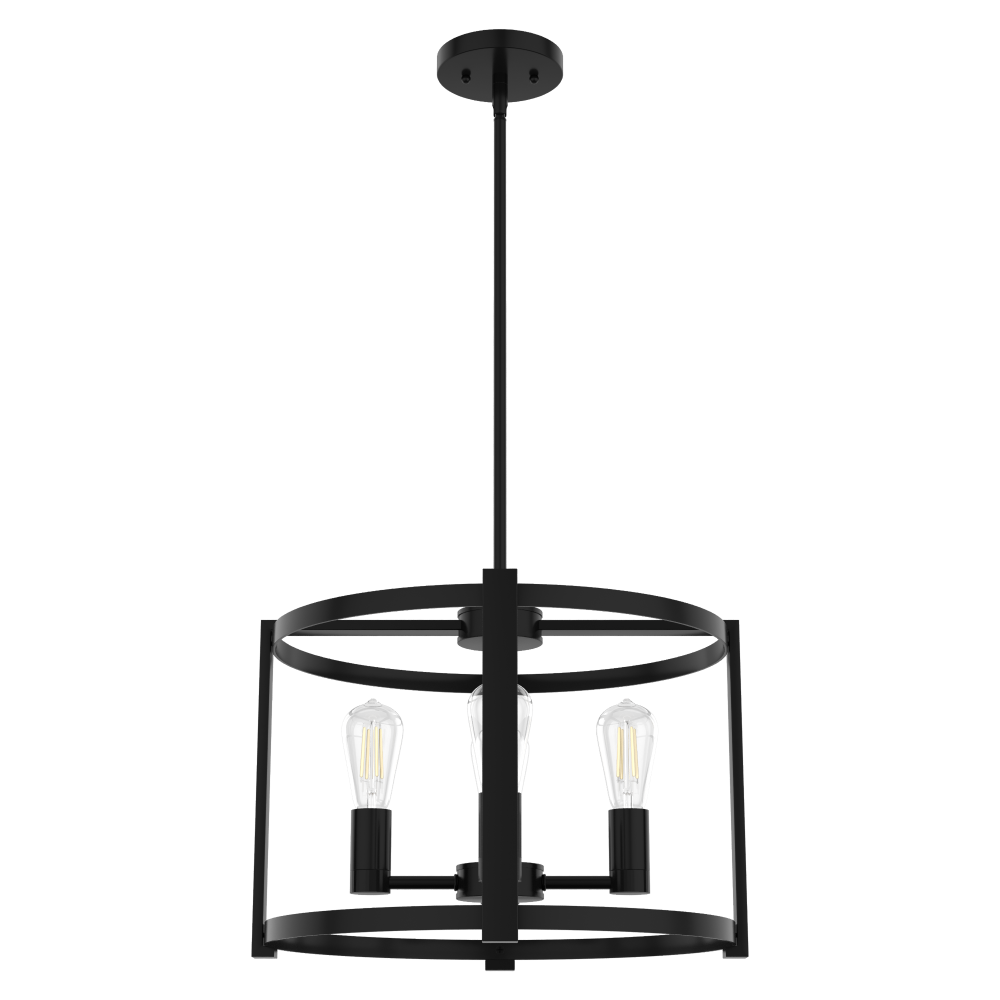 Hunter Astwood Matte Black 4 Light Chandelier Ceiling Light Fixture