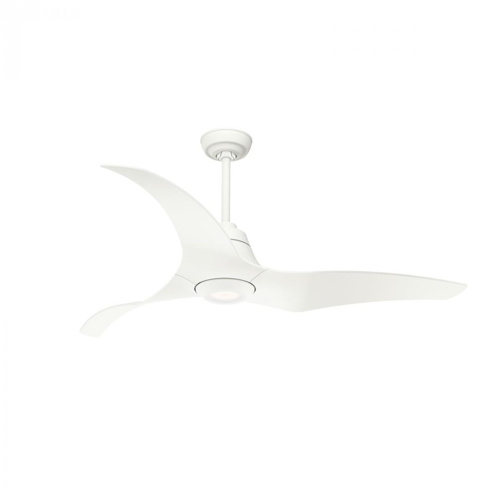 Hunter 60 inch Arwen Porcelain White Damp Rated Ceiling Fan with LED Light Kit and Handheld Remote