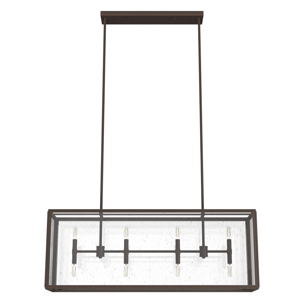 Hunter Felippe Onyx Bengal with Seeded Glass 8 Light Chandelier Ceiling Light Fixture