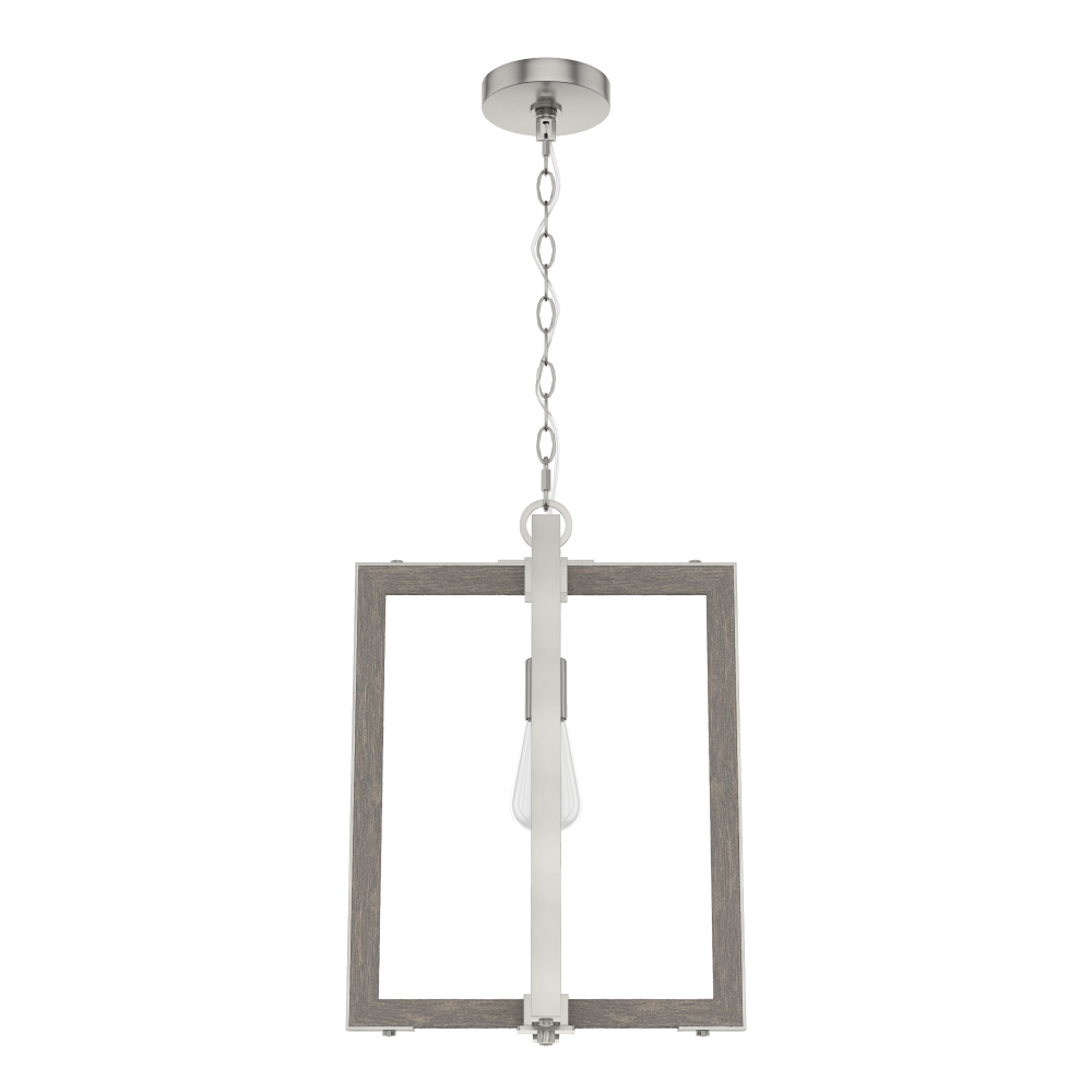 Hunter Woodburn Brushed Nickel 1 Light Pendant Ceiling Light Fixture