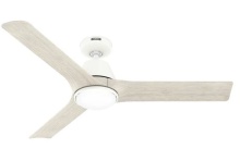 Hunter 50048 - Hunter 52 inch Aeronaut Wi-Fi ENERGY STAR® Matte White Damp Rated Ceiling Fan with LED Light Kit