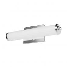 Hunter 19940 - Hunter Holly Grove Chrome with Cased White Glass 2 Light Bathroom Vanity Wall Light Fixture