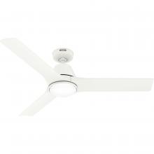 Hunter 52928 - Hunter 52 inch Aeronaut  Wi-Fi ENERGY STAR® Matte White Damp Rated Ceiling Fan with LED Light Kit