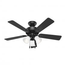 Hunter 52789 - Hunter 44 inch Swanson Matte Black Ceiling Fan with LED Light Kit and Pull Chain