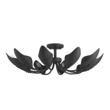Hunter 48220 - Hunter Juneway Matte Black 10 Light Large Flush Mount Ceiling Light Fixture