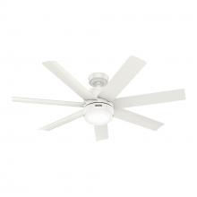 Hunter 52375 - Hunter 52 Inch Brazos Fresh White Damp Rated Ceiling Fan With LED Light Kit And Handheld Remote