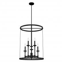 Hunter 19698 - Hunter Briargrove Matte Black 6 Light Chandelier Ceiling Light Fixture