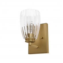 Hunter 13196 - Hunter Rossmoor Luxe Gold with Clear Glass 1 Light Sconce Wall Light Fixture