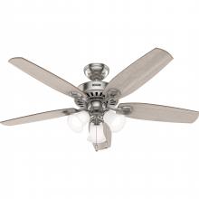 Hunter 52729 - Hunter 52 inch Builder Brushed Nickel Ceiling Fan with LED Light Kit and Pull Chain