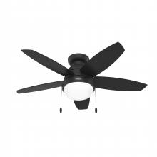 Hunter 52613 - Hunter 44 inch Lilliana Matte Black Low Profile Ceiling Fan with LED Light Kit and Pull Chain